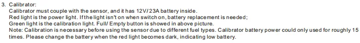4. Oil sense calibration