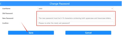 WEB login password modification