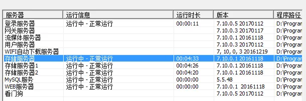 Web端服务器管理界面显示如下:在线